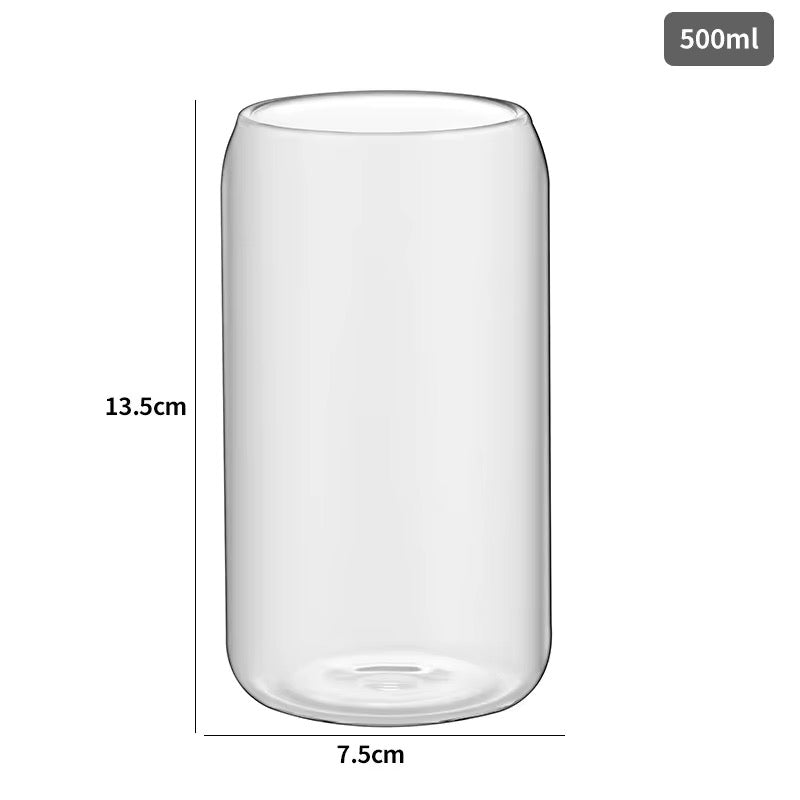 4-Piece Glass Cups with Bamboo Lids and Straws Se