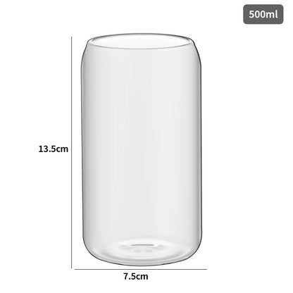 4-Piece Glass Cups with Bamboo Lids and Straws Se