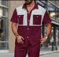 Modern Contrast Panel Button-Up Shirt
