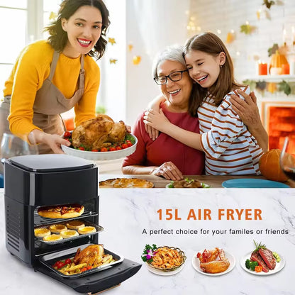 15L Digital Air Fryer Oven - Multi-Level Smart Cooker