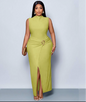 Elegant Sleeveless Bodycon Dress with Belt Detail