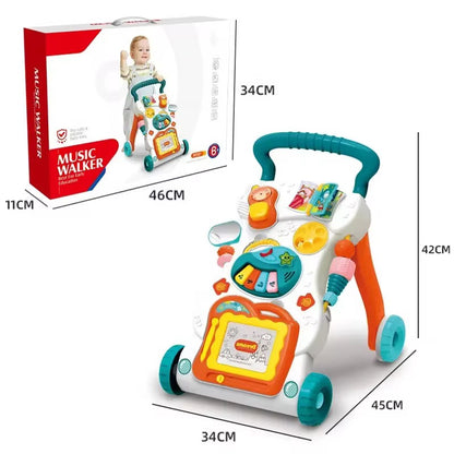 Arcanine Baby Sit-to-Stand Learning Music Walker Trolley - Multifunctional Cartoon Design