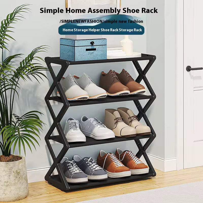 X-Shaped 4-Tier Shoe Storage Rack