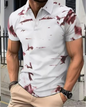 Europe Men's Bird Print Polo Shirt - Short Sleeve