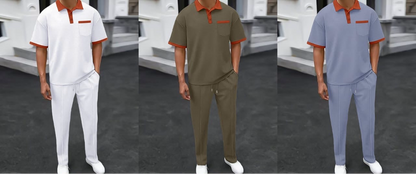 Europe Men's 2-Piece Polo Set - Casual Tracksuit