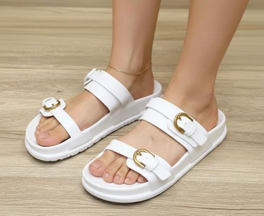 Double Buckle Platform Sandals