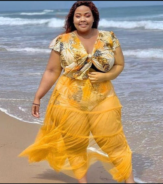 Paradise 4-Piece Plus Size Swimsuit Set