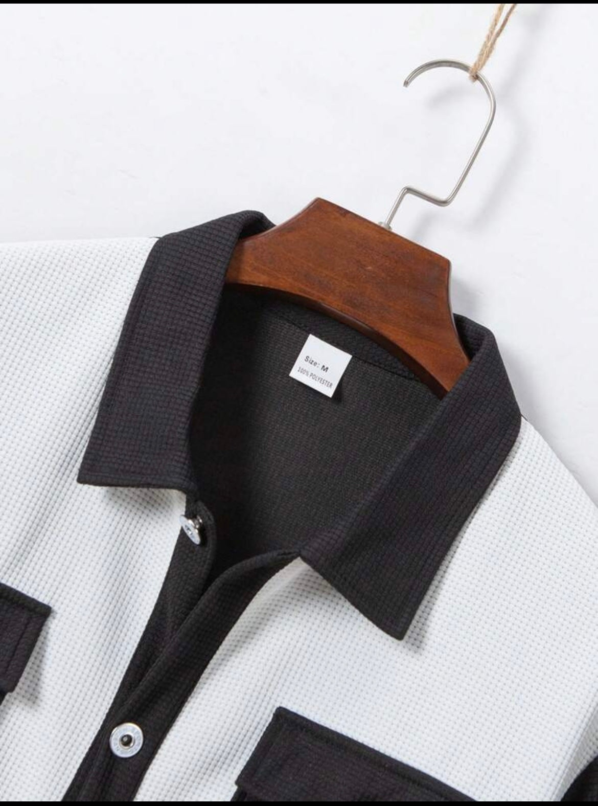 Modern Contrast Panel Button-Up Shirt