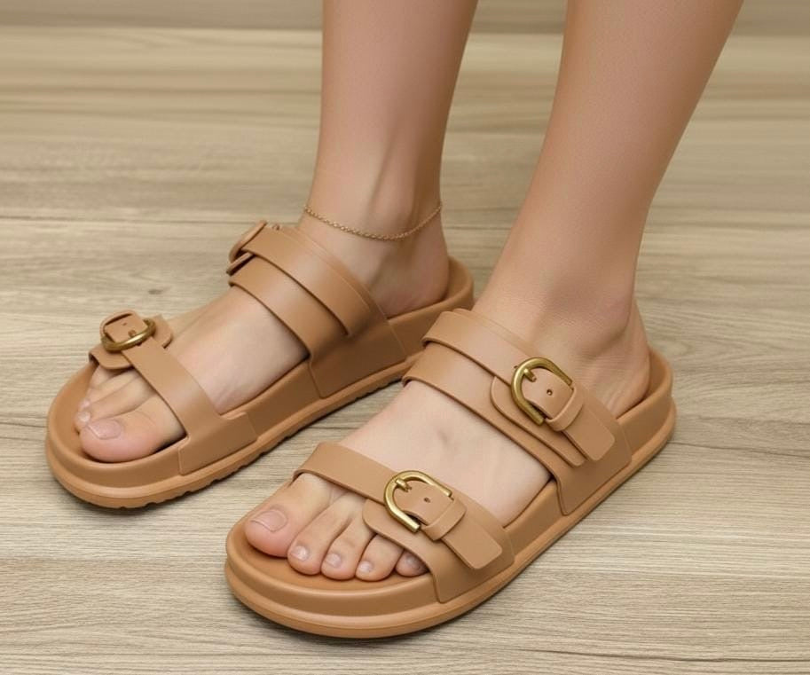 Double Buckle Platform Sandals