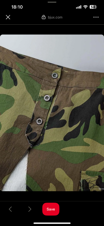 Camouflage Print Side slit Skirt