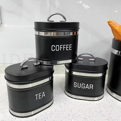 4-Piece Metal Food Canister Set