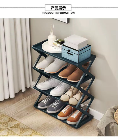 X-Shaped 4-Tier Shoe Storage Rack