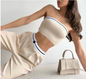 Strapless Athletic Set - Bandeau Top & Wide Leg Pan