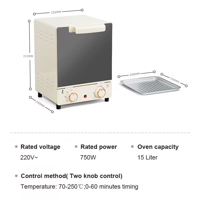 15L Vertical Electric Mini Oven - 3 Tier Smart Convection Oven