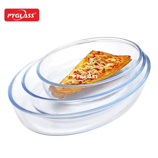 3-Piece Oval Glass Container Set - 3L, 2L, 1.5L