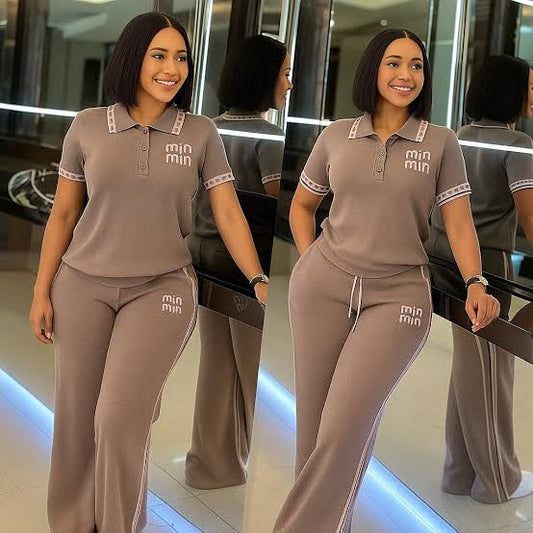 Miu Miu Women's 2-Piece Set - Long Pants & Short Sleeve Top
