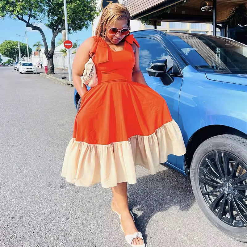 Under-the-Knee Casual Flare Dress