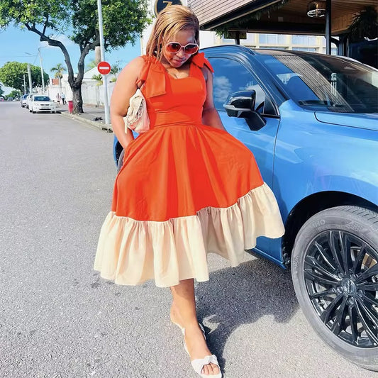 Under-the-Knee Casual Flare Dress
