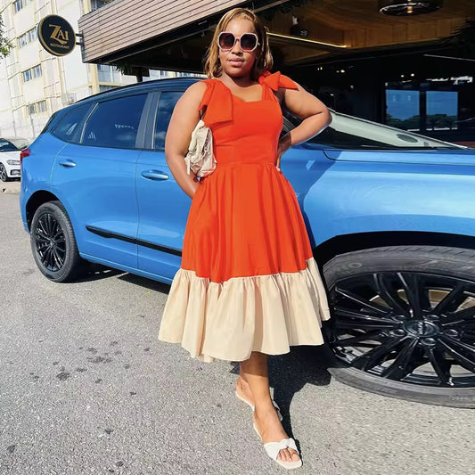 Under-the-Knee Casual Flare Dress