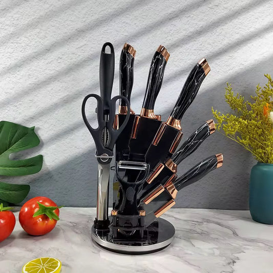 8-Piece Non-Stick Kitchen Knife Set with Scissors and Holder