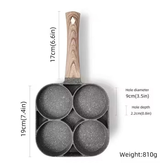 Non-Stick 4 Division Pan - Perfect for Pancakes & Eggs