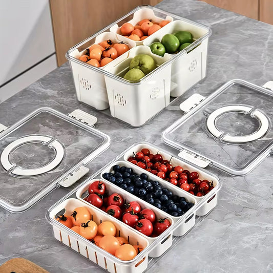 Fruit Storage Containers with Airtight Lids - Fridge Organizer Set
