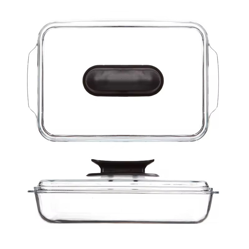 3L Tempered Glass Cookware Plate with Heat-Resistant Lid