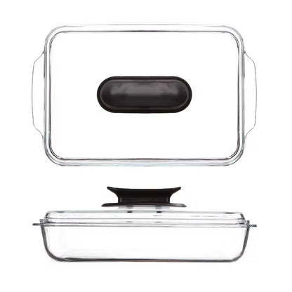 3L Tempered Glass Cookware Plate with Heat-Resistant Lid