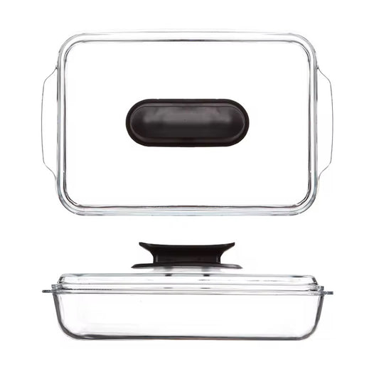 3L Tempered Glass Cookware Plate with Heat-Resistant Lid