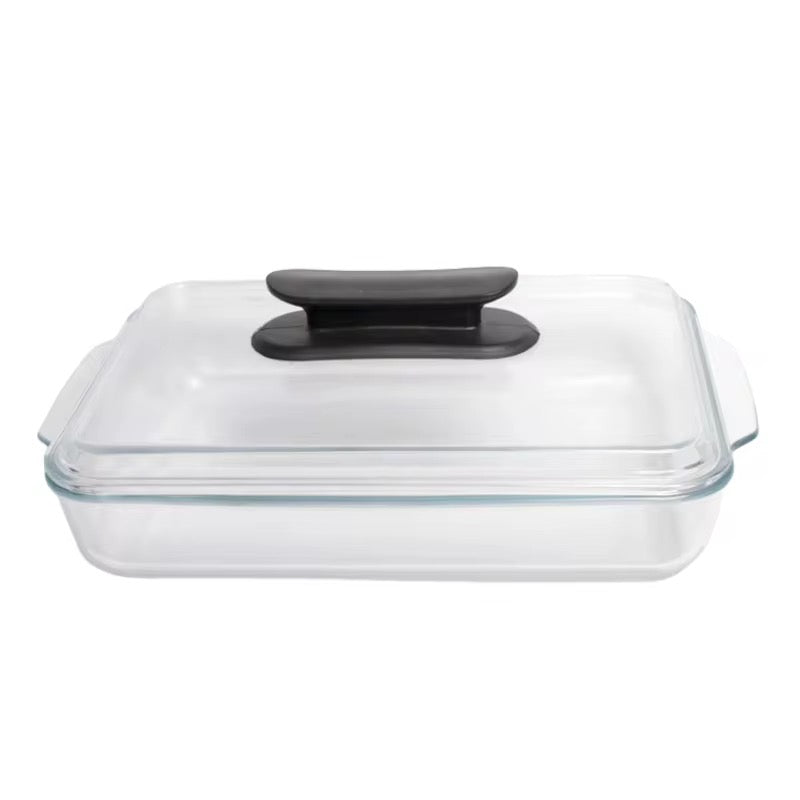 3L Tempered Glass Cookware Plate with Heat-Resistant Lid