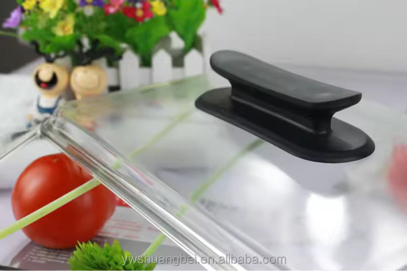 3L Tempered Glass Cookware Plate with Heat-Resistant Lid