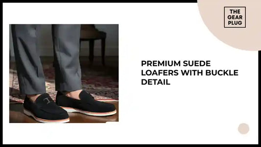 Premium Suede Loafers with Buckle Detail by@Outfy